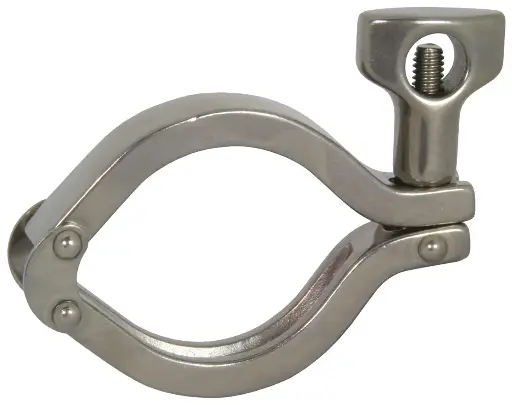 [F32357-7SS] 4" Double Pin Sanitary Clamp